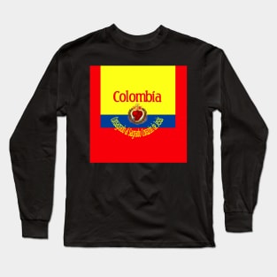 Colombia Consagrado al Sagrado Corazon de Jesus Spanish for Sacred Heart of Jesus Catholic Detente Long Sleeve T-Shirt